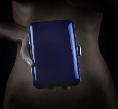 Wei Wang ceramic bag royal blue
